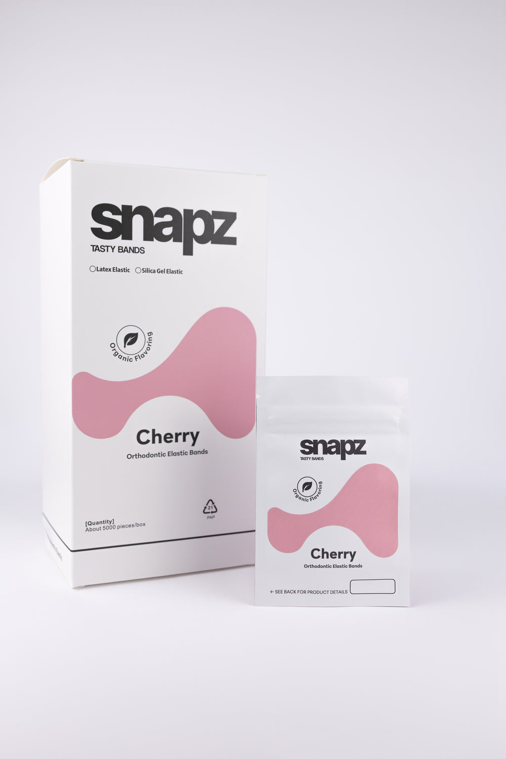 Snapz Cherry Flavored Orthodontic Elastics, 5,000-Band Practice Box