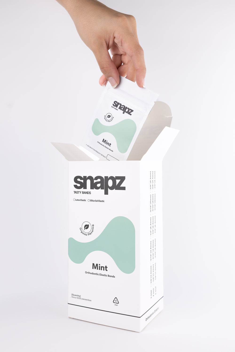 Snapz Mint Flavored Orthodontic Elastics, 5,000-Band Practice Box